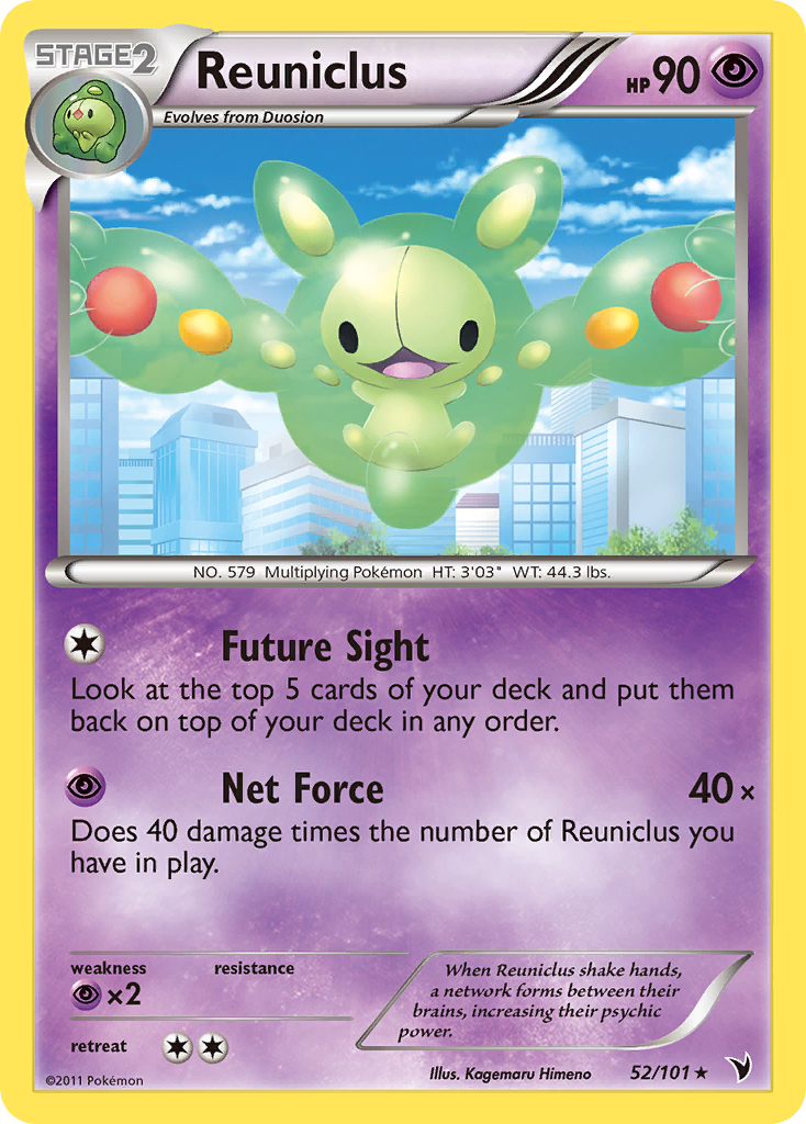 Reuniclus 52/101 Pokémon Noble Victories (2011) English card — catalogue reference