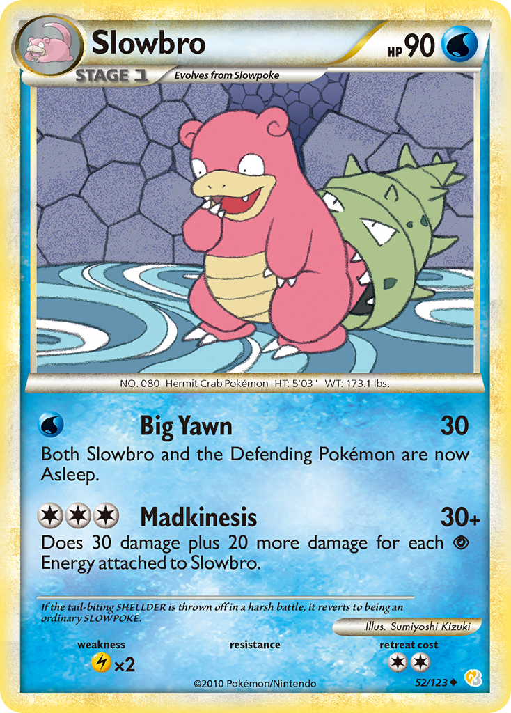Slowbro 52/123 Pokémon HeartGold & SoulSilver (2010) English card — catalogue reference