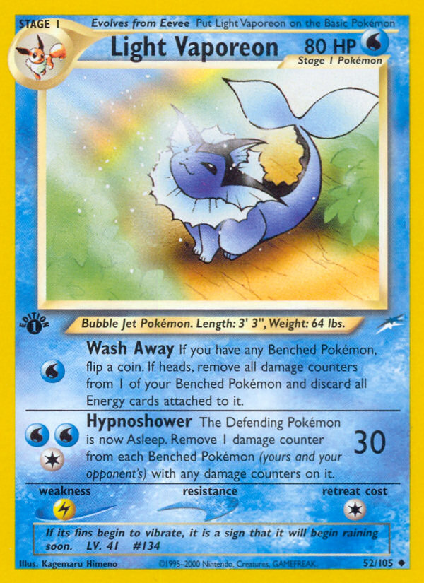 Light Vaporeon 52/105 — Pokémon Neo Destiny