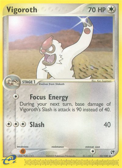 Vigoroth 52/100 — Pokémon EX Sandstorm