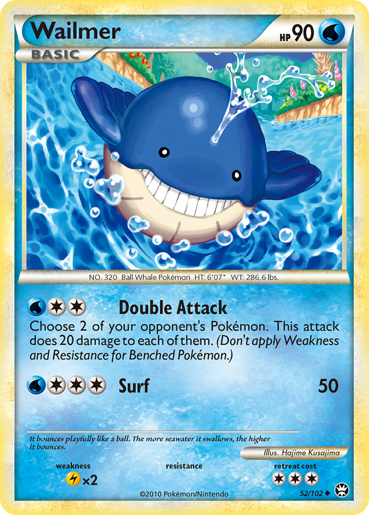 Wailmer 52/102 Pokémon Triumphant (2010) English card — catalogue reference