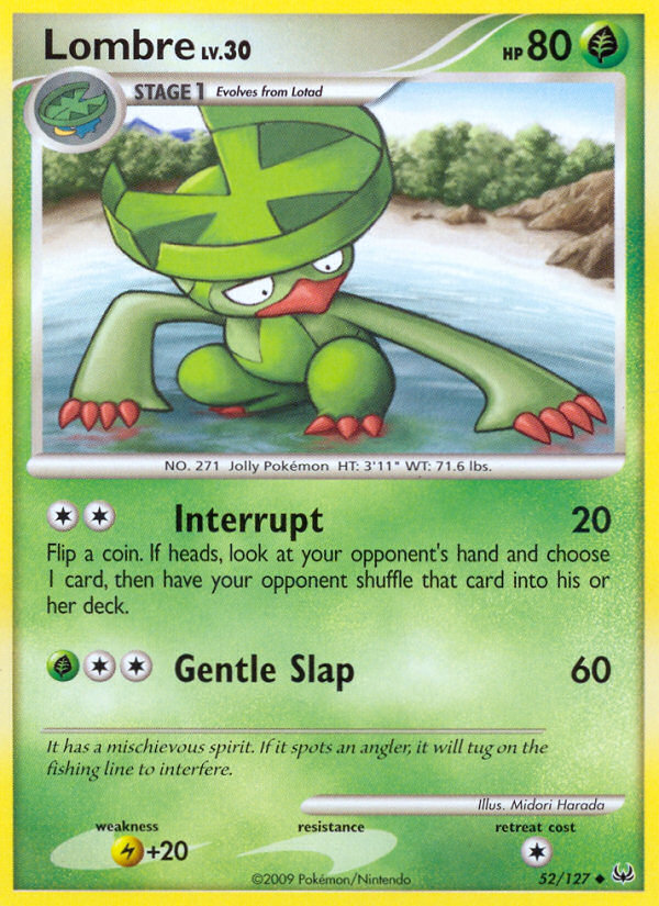 Lombre 52/127 Pokémon Platinum (2009) English card — catalogue reference