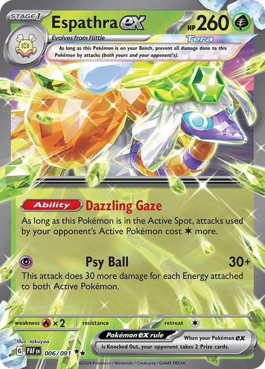 Espathra ex Double Rare SV: Paldean Fates 006/091 NM (Back)