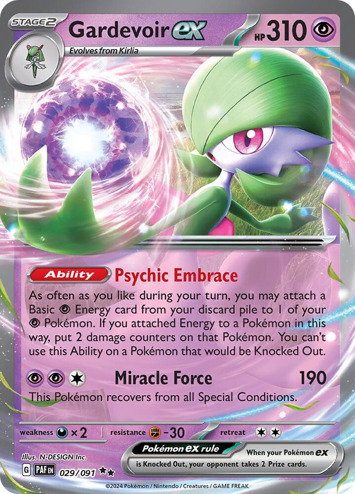 Gardevoir ex Double Rare SV: Paldean Fates 029/091 MP (Back)
