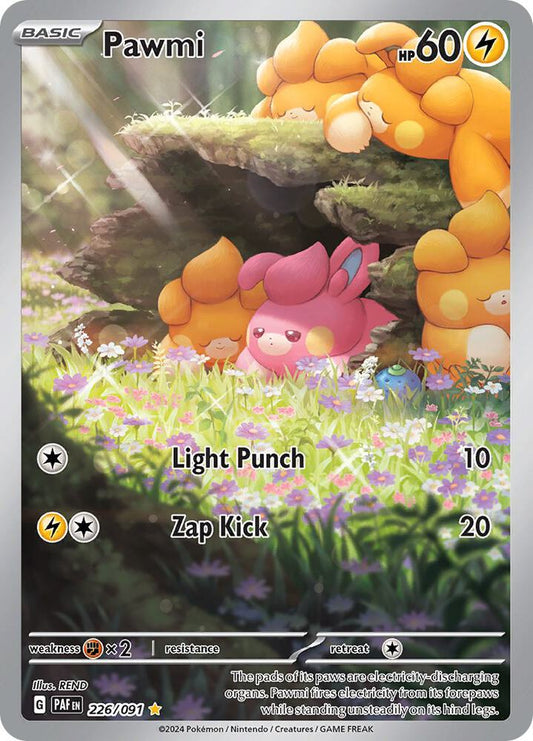 Pawmi Illustration Rare SV: Paldean Fates 226/091 NM (Back)