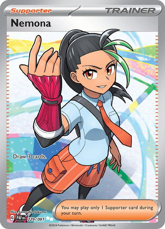 Nemona - Ultra Rare SV: Paldean Fates 229/091 MP (Back)