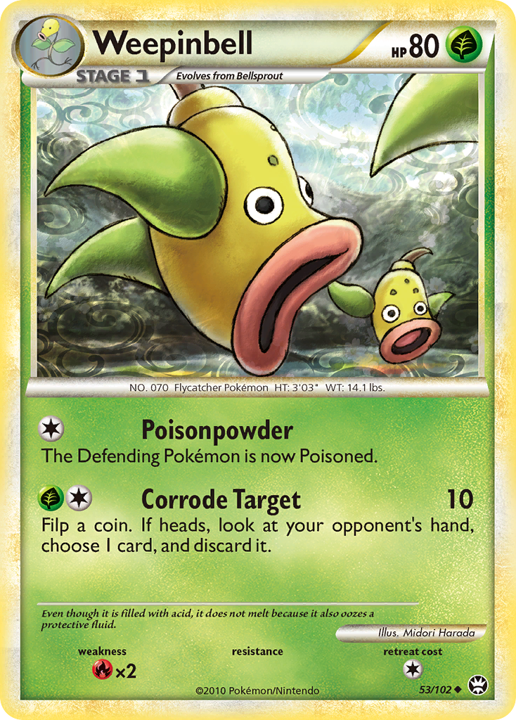 Weepinbell 53/102 Pokémon Triumphant (2010) English card — catalogue reference