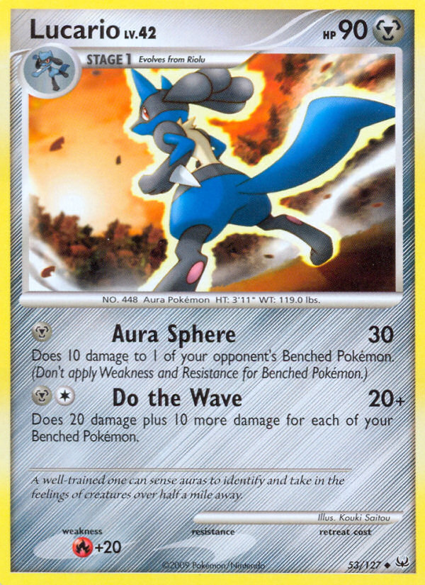 Lucario 53/127 Pokémon Platinum (2009) English card — catalogue reference