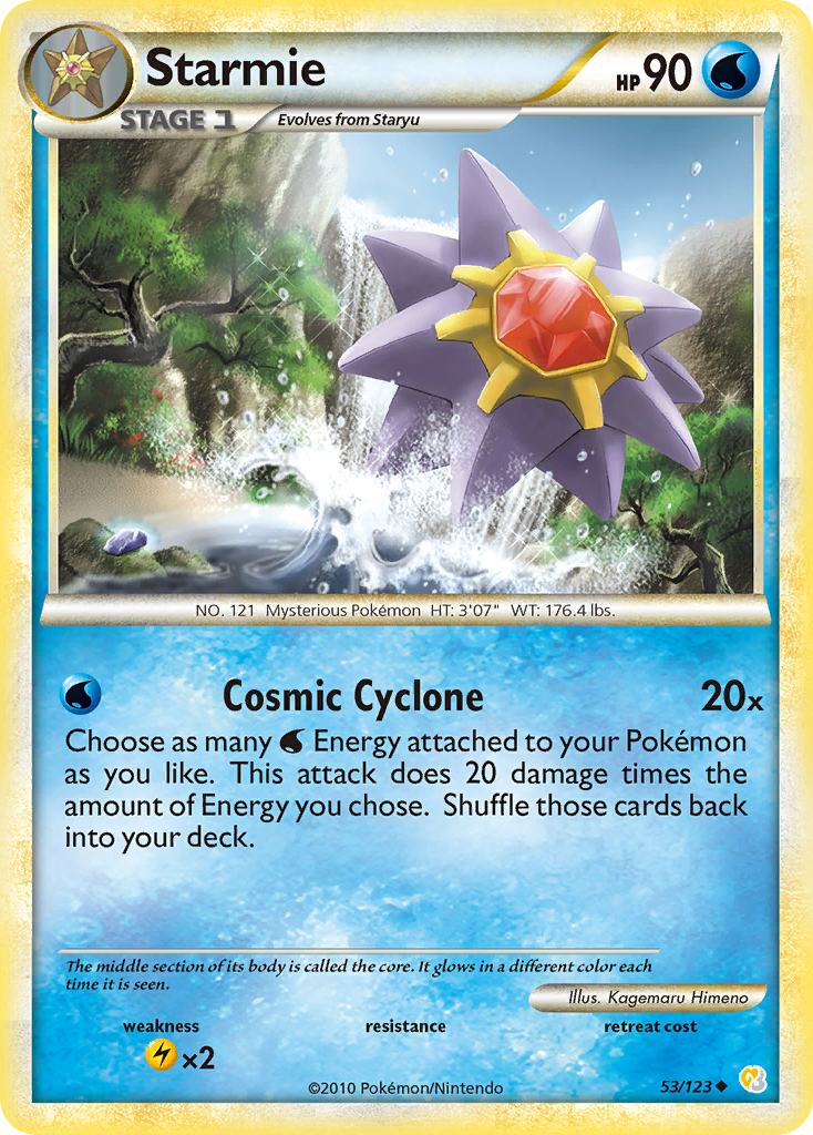 Starmie 53/123 Pokémon HeartGold & SoulSilver (2010) English card — catalogue reference