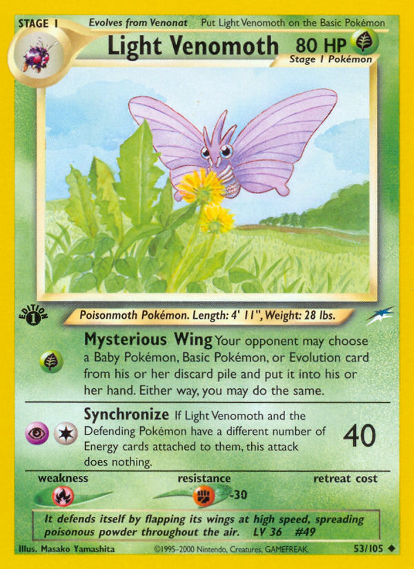 Light Venomoth 53/105 — Pokémon Neo Destiny