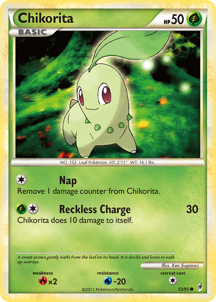 Chikorita 53/95 Pokémon Call of Legends (2011) English card — catalogue reference