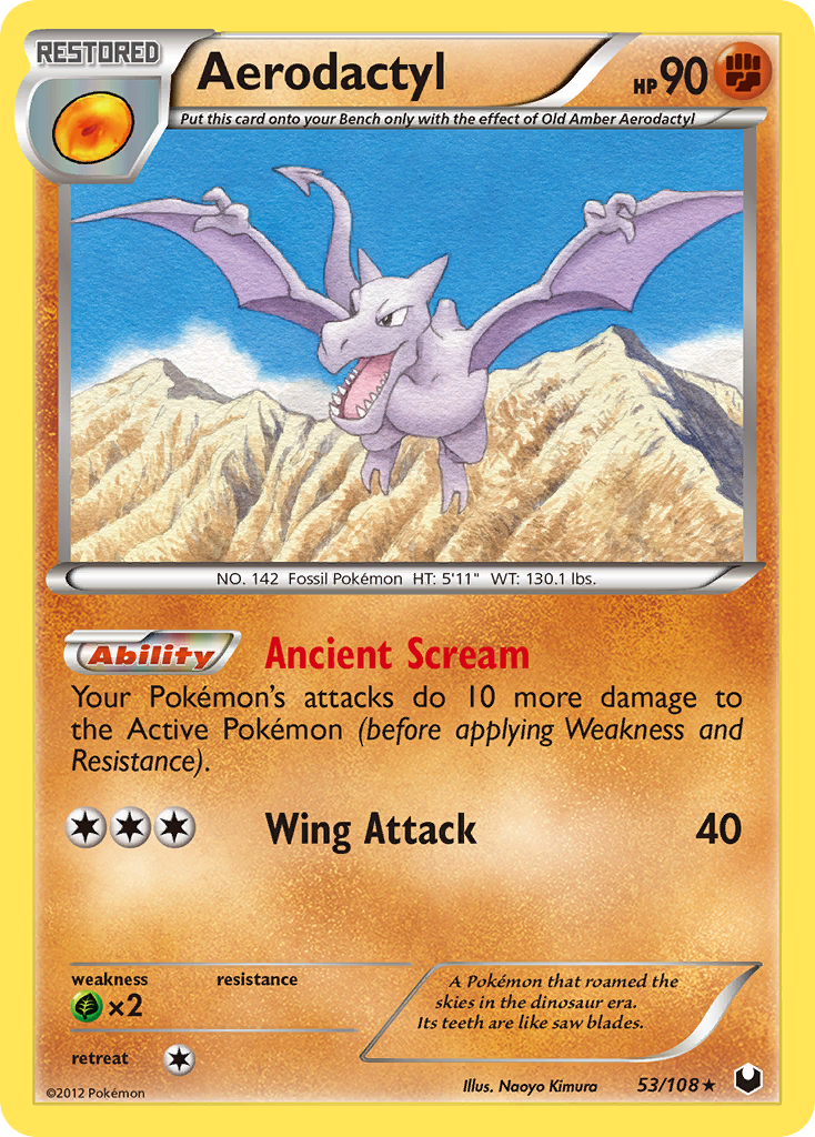 Aerodactyl 53/108 Pokémon Dark Explorers (2012) English card — catalogue reference