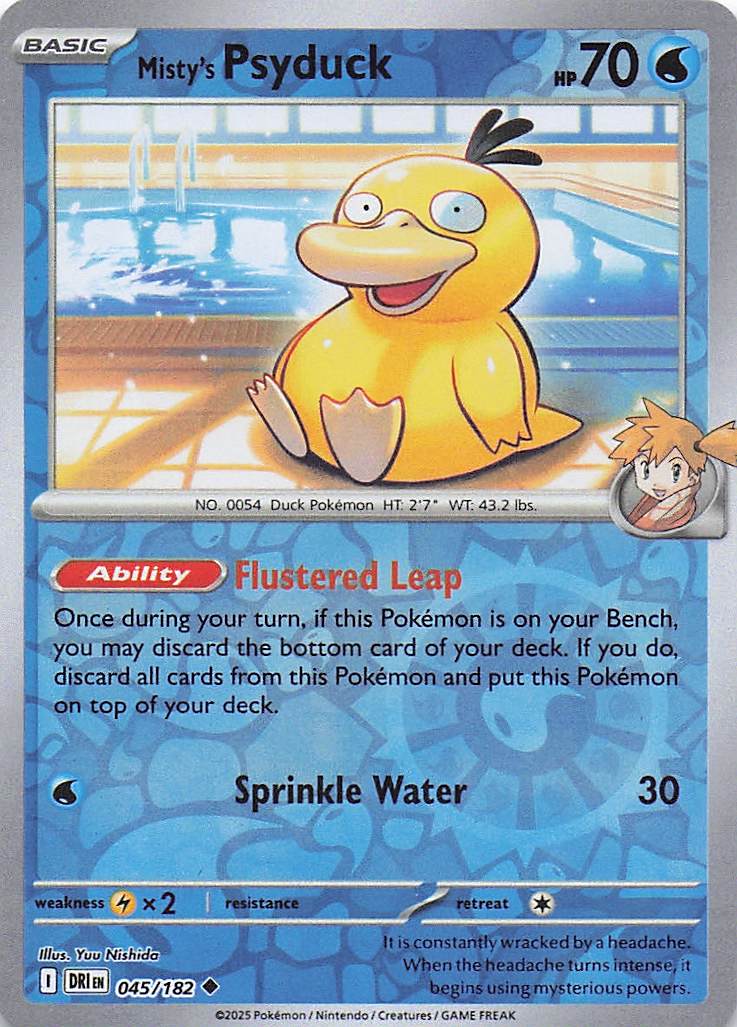 Misty's Psyduck Uncommon SV10: Destined Rivals 045/182 MP (Back)