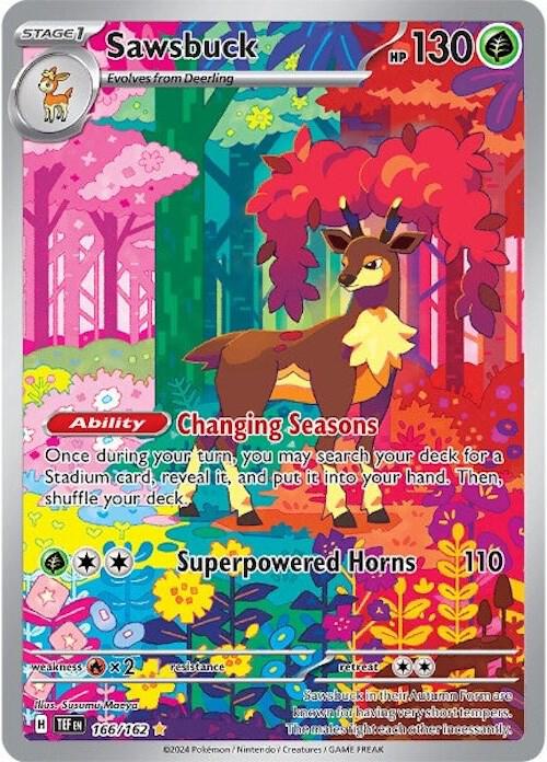 Sawsbuck Illustration Rare SV05: Temporal Forces 166/162 MP (Back)