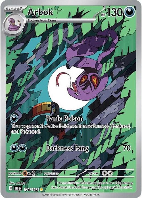 Arbok Illustration Rare SV05: Temporal Forces 176/162 MP (Back)