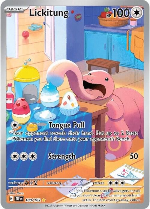 Lickitung Illustration Rare SV05: Temporal Forces 180/162 MP (Back)