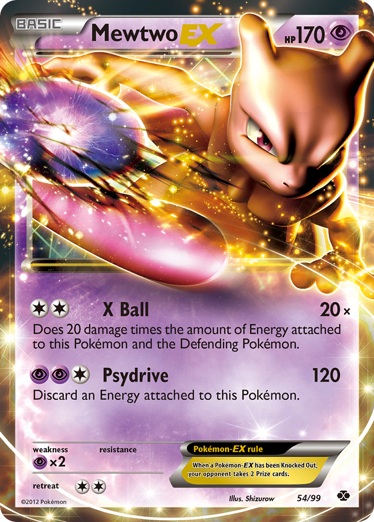 Mewtwo-EX 54/99 Pokémon Next Destinies (2012) English card — catalogue reference