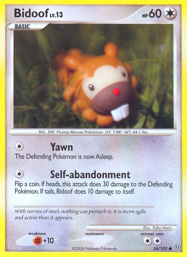 Bidoof 54/100 Pokémon Stormfront (2008) English card — catalogue reference