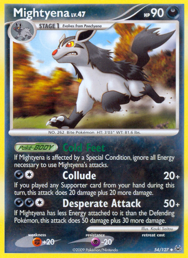 Mightyena 54/127 Pokémon Platinum (2009) English card — catalogue reference