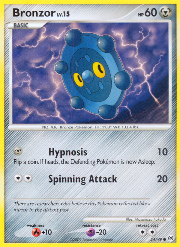 Bronzor 54/99 Pokémon Arceus (2009) English card — catalogue reference