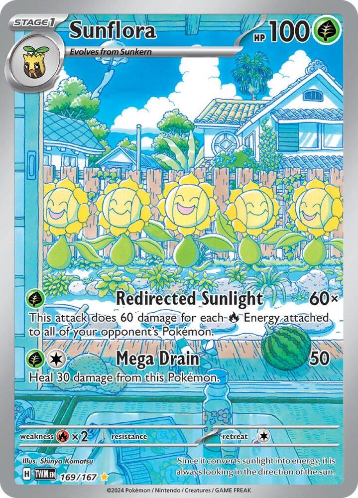 Sunflora - Illustration Rare SV06: Twilight Masquerade 169/167 MP (Back)