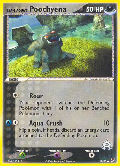 Team Aqua's Poochyena 55/95 — Pokémon EX Team Magma vs Team Aqua