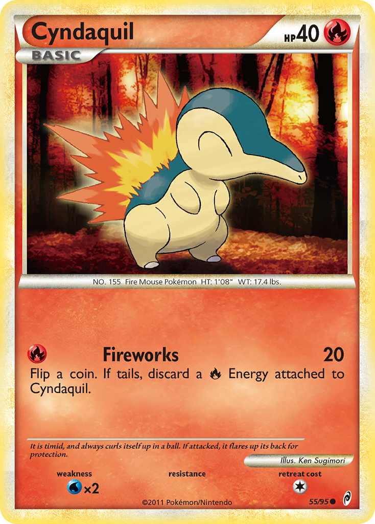 Cyndaquil 55/95 Pokémon Call of Legends (2011) English card — catalogue reference