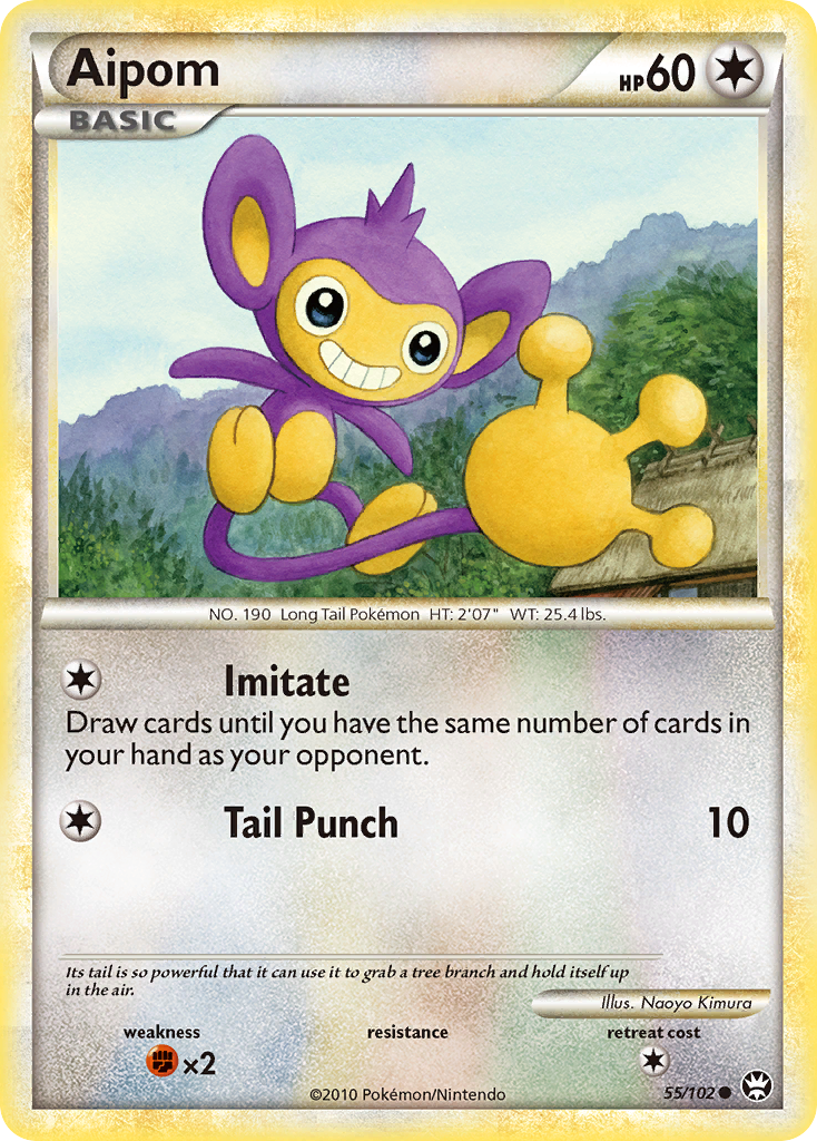 Aipom 55/102 Pokémon Triumphant (2010) English card — catalogue reference