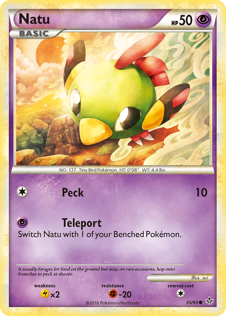 Natu 55/95 Pokémon Unleashed (2010) English card — catalogue reference