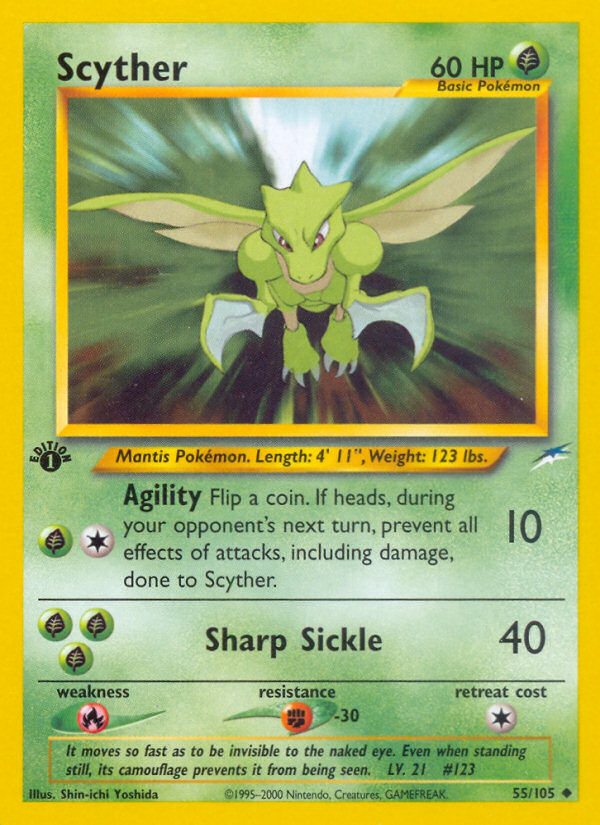 Scyther 55/105 — Pokémon Neo Destiny