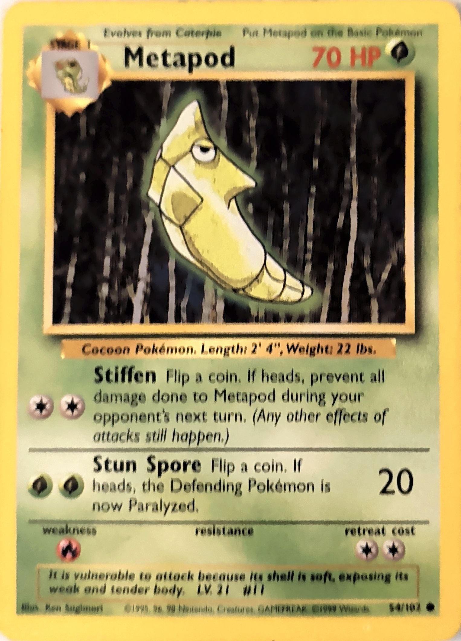 Metapod Common Base Set 054/102 MP
