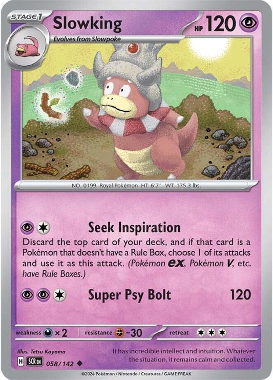 Slowking Uncommon SV07: Stellar Crown 058/142 MP (Back)