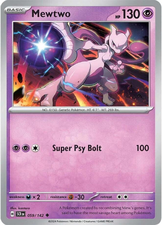 Mewtwo Uncommon SV07: Stellar Crown 059/142 MP (Back)