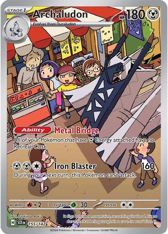 Archaludon - Illustration Rare SV07: Stellar Crown 155/142 MP (Back)