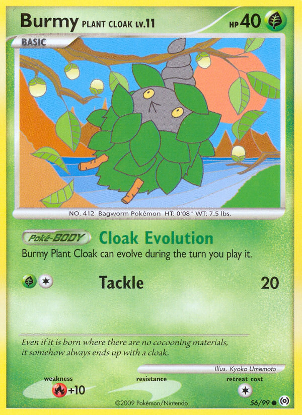 Burmy Plant Cloak 56/99 Pokémon Arceus (2009) English card — catalogue reference