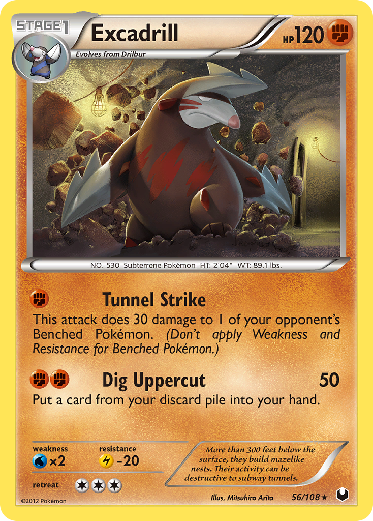 Excadrill 56/108 Pokémon Dark Explorers (2012) English card — catalogue reference