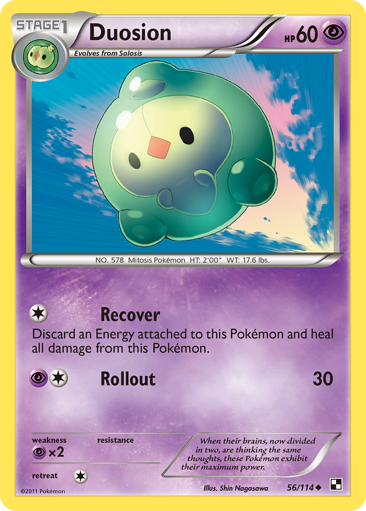 Duosion 56/114 Pokémon Black & White (2011) English card — catalogue reference