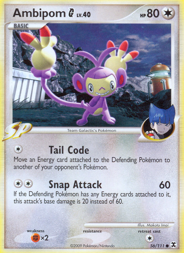 Ambipom G 56/111 Pokémon Rising Rivals (2009) English card — catalogue reference