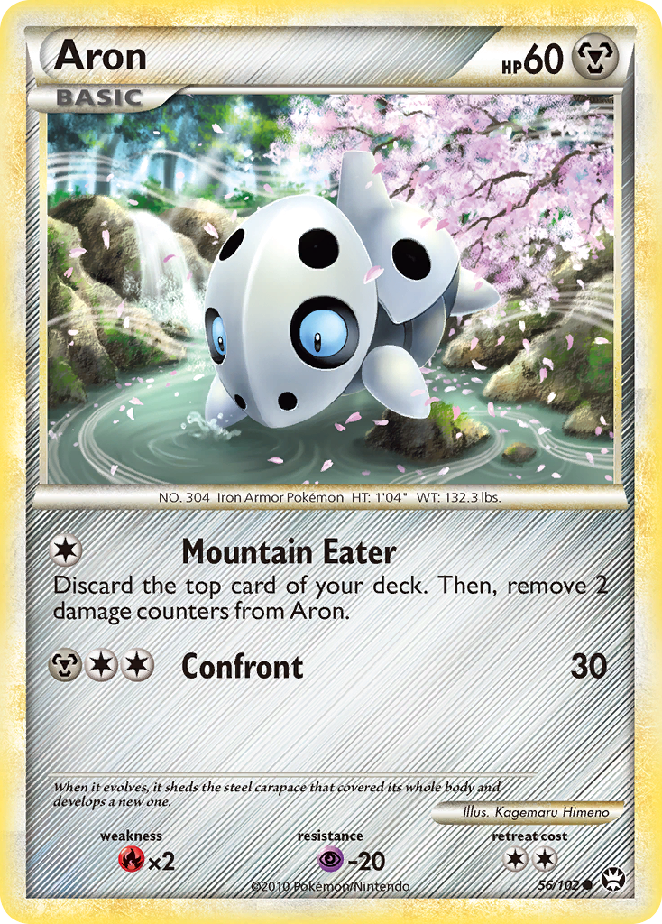 Aron 56/102 Pokémon Triumphant (2010) English card — catalogue reference