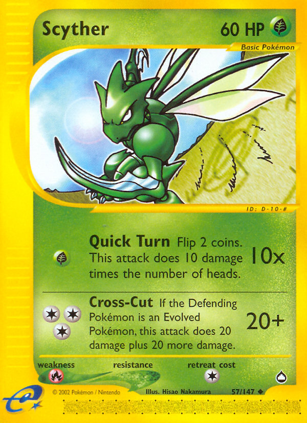 Scyther 57/147 — Pokémon Aquapolis