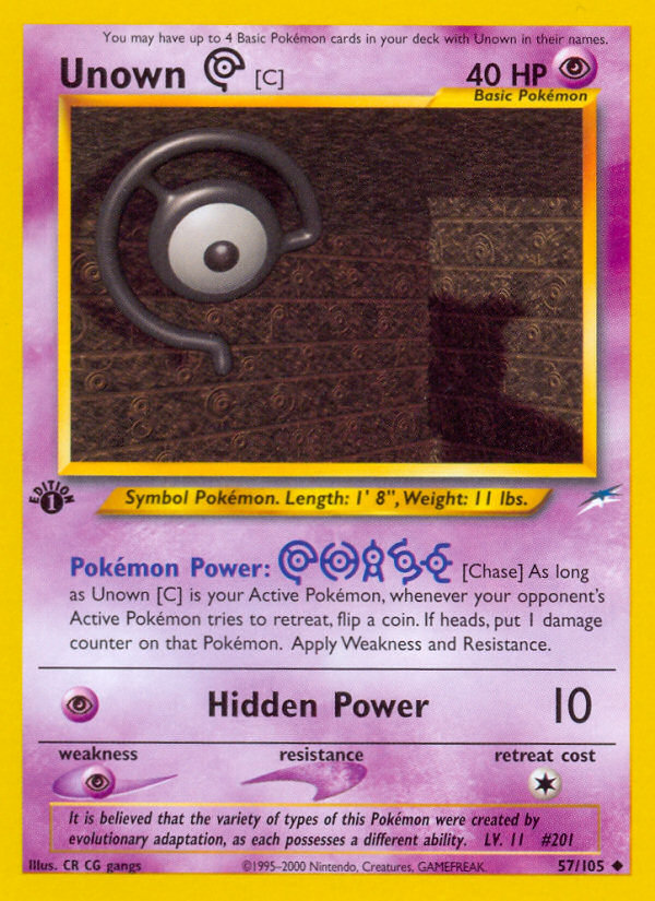 Unown [C] 57/105 — Pokémon Neo Destiny