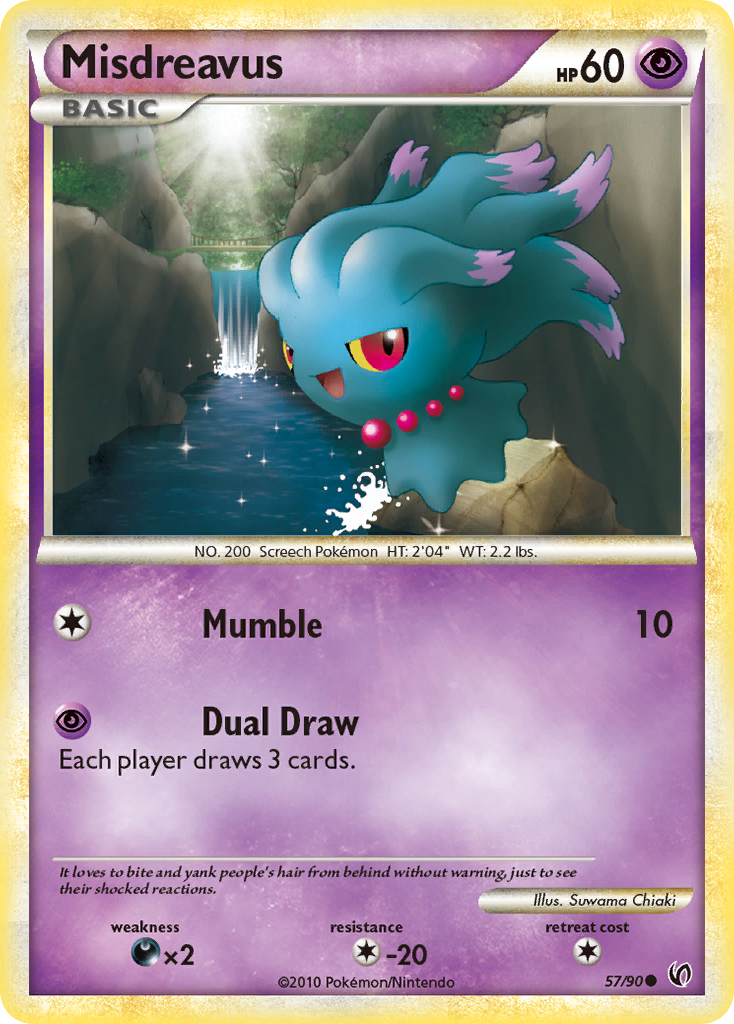 Misdreavus 57/90 Pokémon Undaunted (2010) English card — catalogue reference
