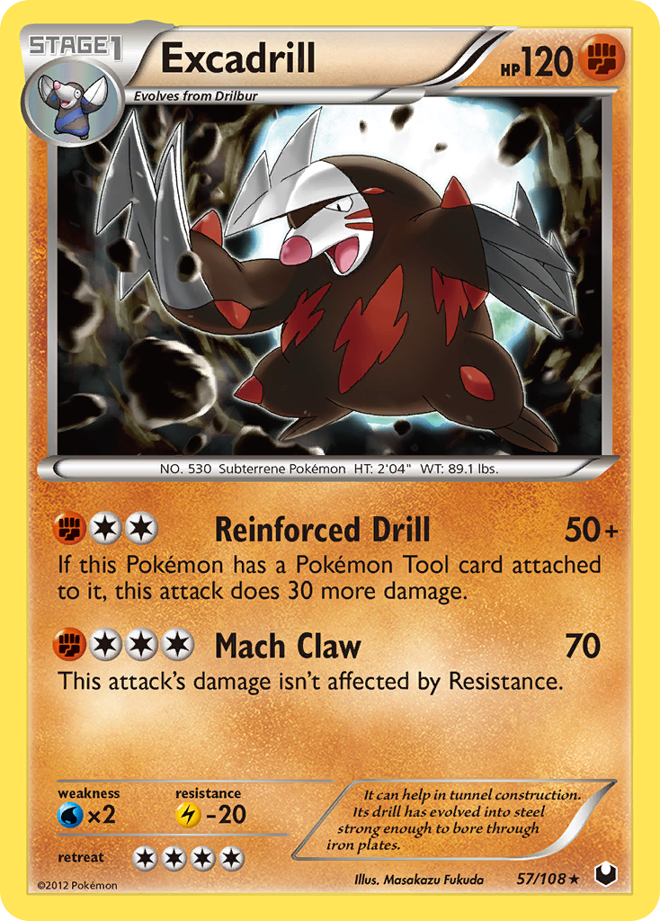 Excadrill 57/108 Pokémon Dark Explorers (2012) English card — catalogue reference