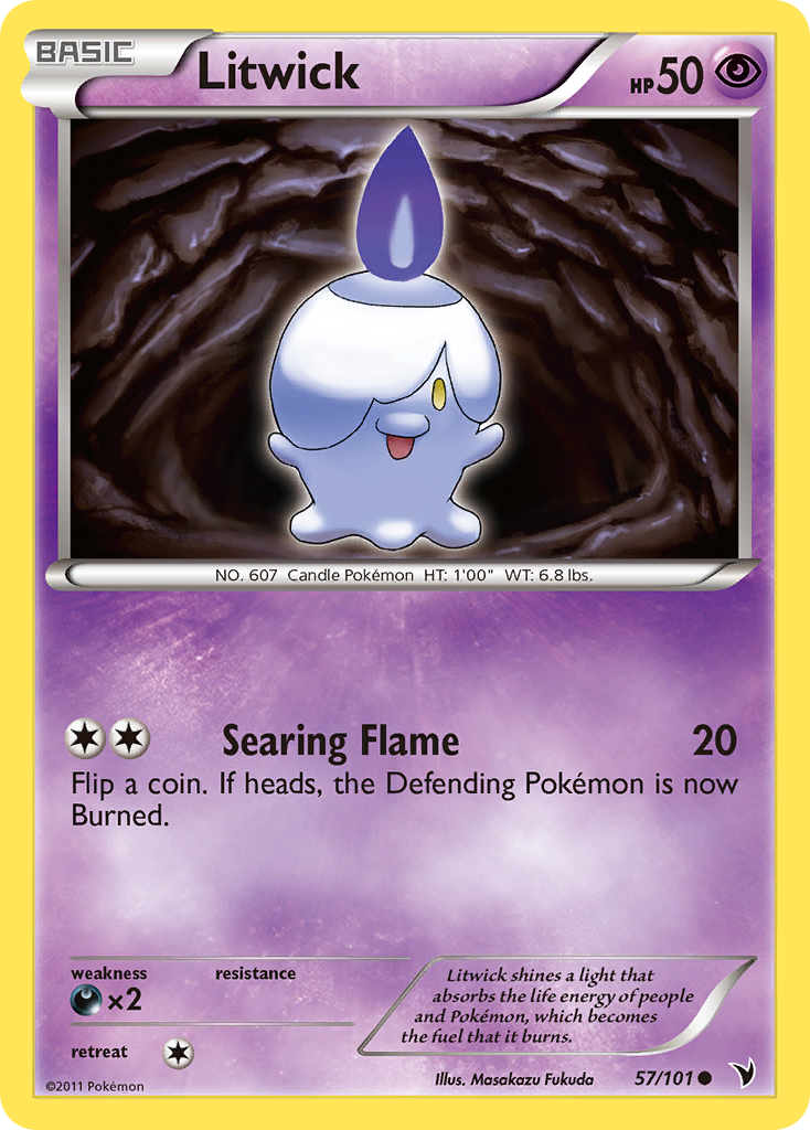 Litwick 57/101 Pokémon Noble Victories (2011) English card — catalogue reference
