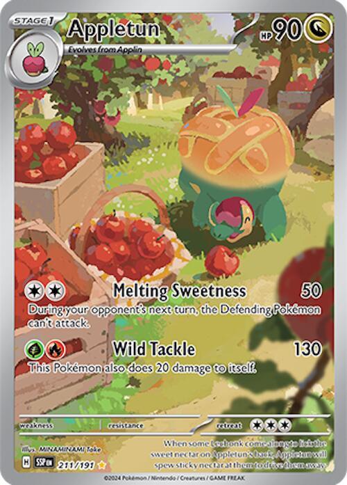 Appletun Illustration Rare SV08: Surging Sparks 211/191 MP (Back)