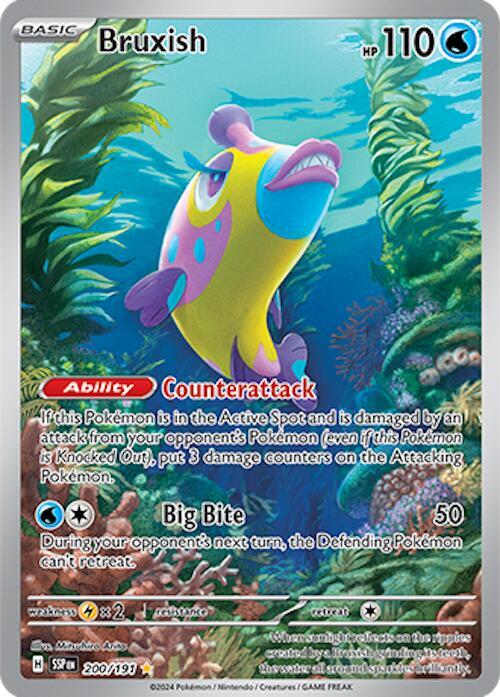 Bruxish Illustration Rare SV08: Surging Sparks 200/191 NM (Back)