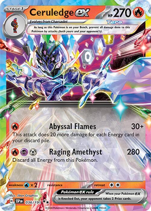 Ceruledge ex Double Rare SV08: Surging Sparks 036/191 MP (Back)