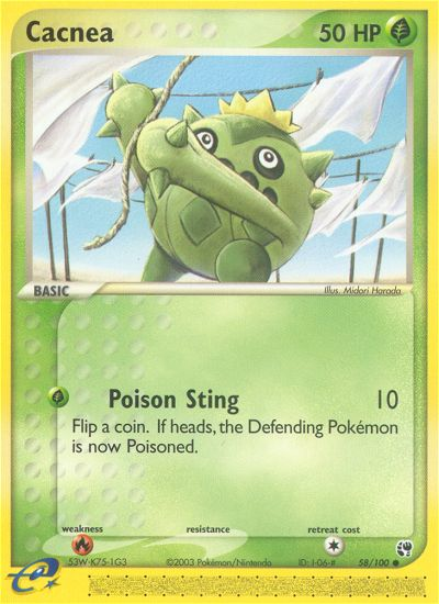 Cacnea 58/100 — Pokémon EX Sandstorm