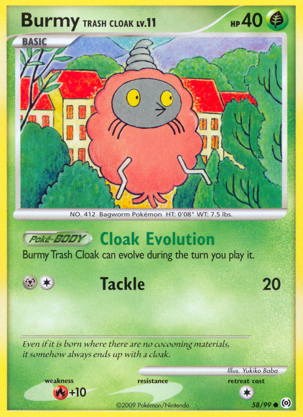 Burmy Trash Cloak 58/99 Pokémon Arceus (2009) English card — catalogue reference