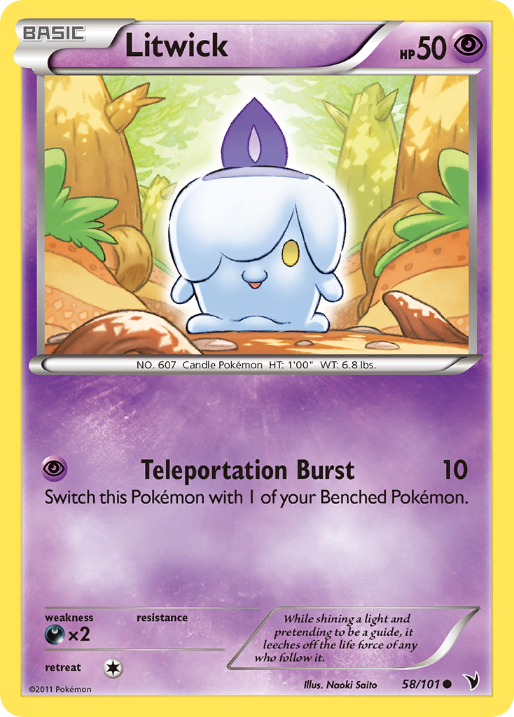 Litwick 58/101 Pokémon Noble Victories (2011) English card — catalogue reference